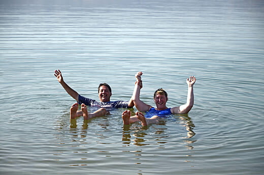 Floating in the Dead Sea