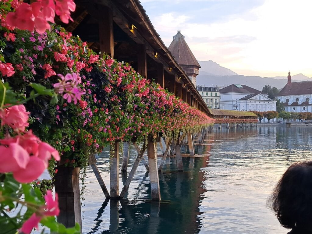Luzerns covered wooden footbridge